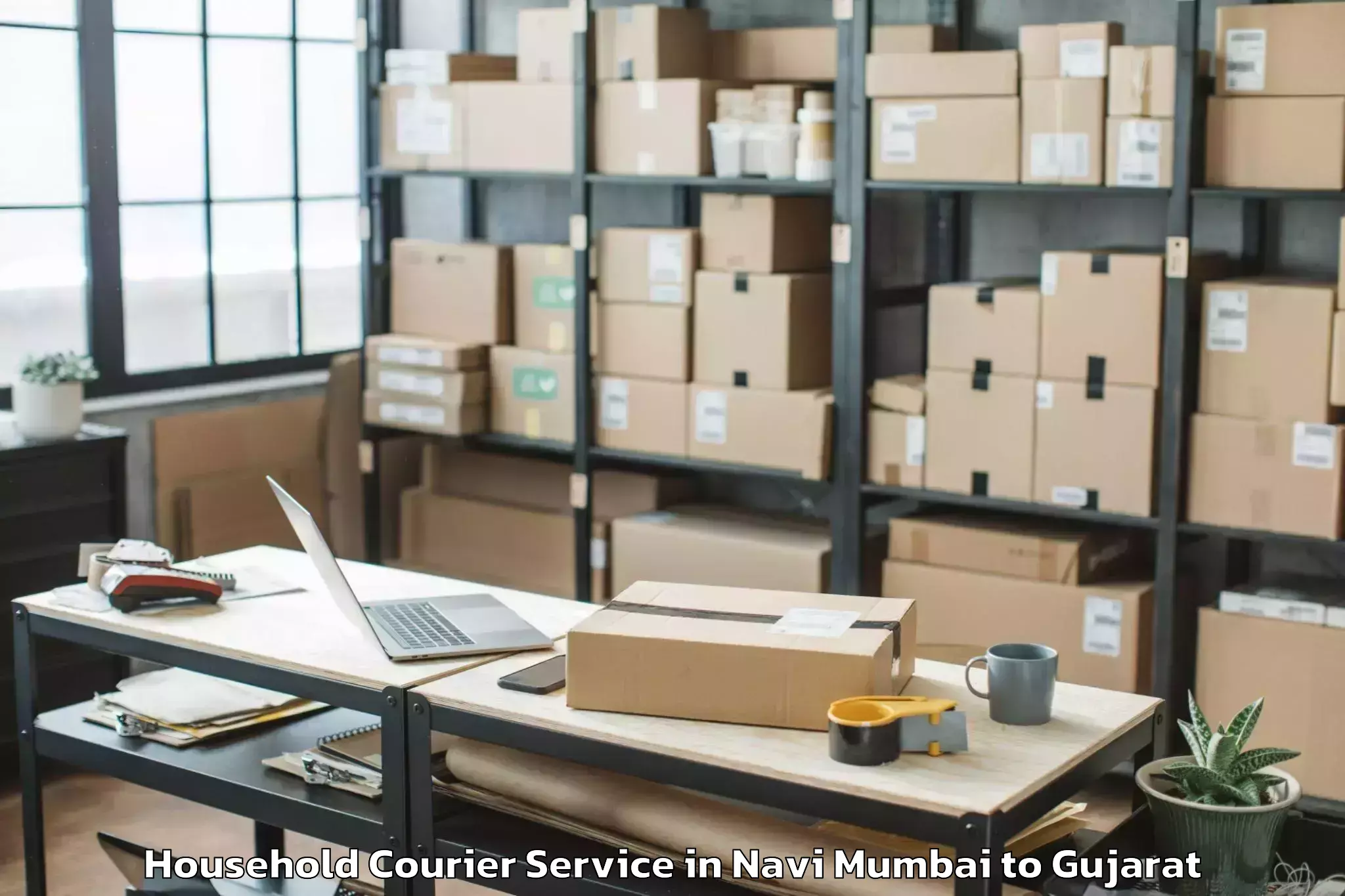 Trusted Navi Mumbai to Chanasma Household Courier